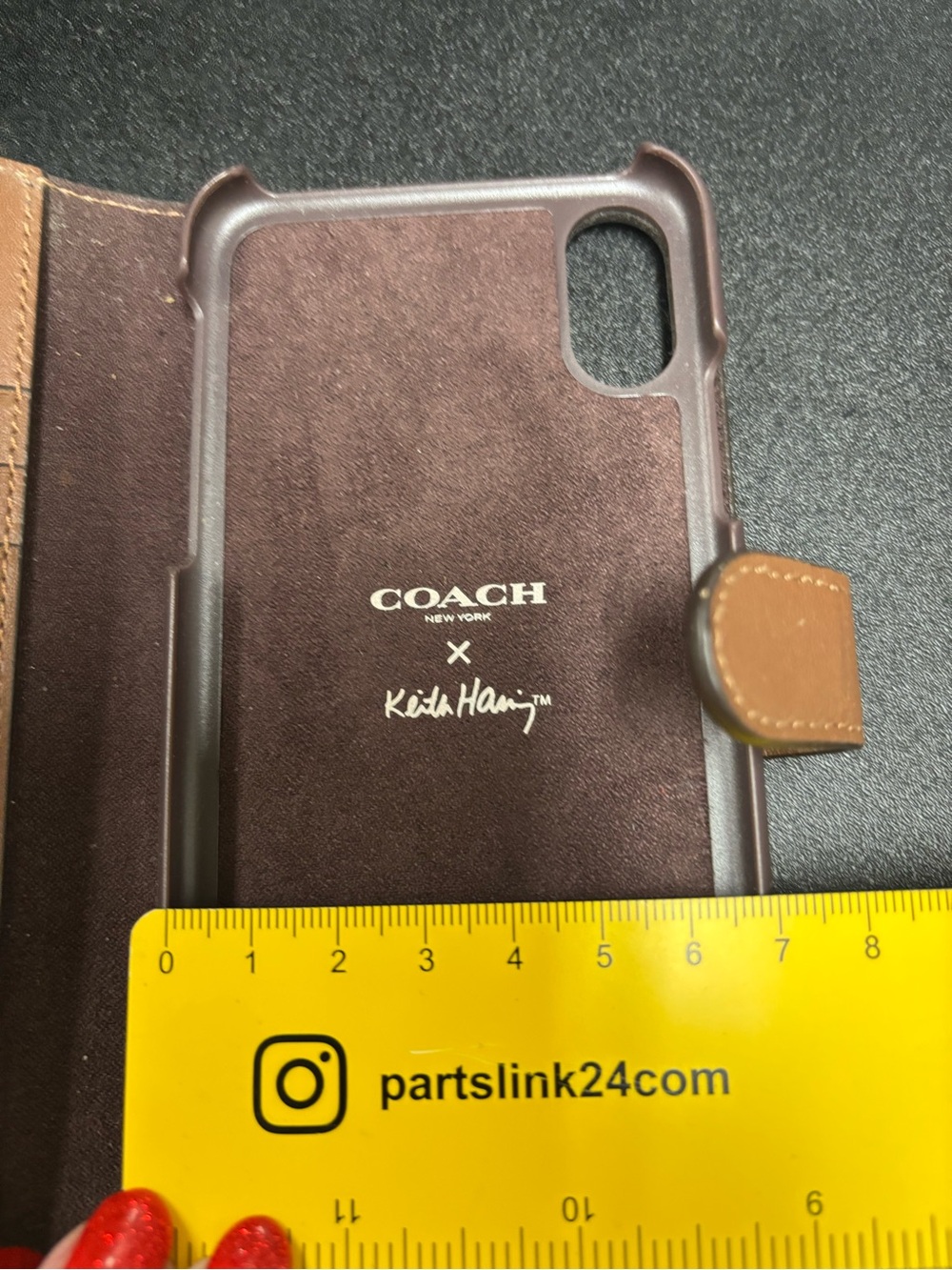Coach x Keith Haring Brown Signature Canvas Phone Wallet Case - Picture 10 of 10